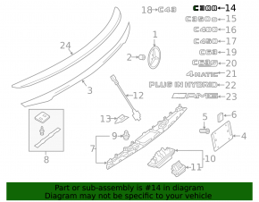 Эмблема надпись C300 крышки багажника Mercedes C-class W205 300 15-18