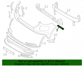 Крепление переднего бампера правое крыло Hyundai Venue 20-26