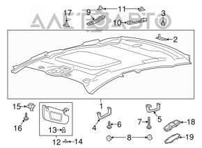 Козырек левый Ford Fusion mk5 13-15 серый с крючком