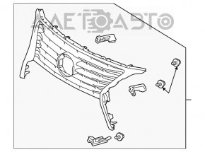 Решетка радиатора grill Lexus RX350 RX450H 13-15 рест, без эмблемы, сборка Canada