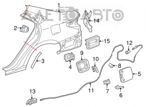 Лючок бензобака Toyota Camry v55 15-17 usa
