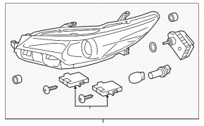 Фара передня ліва Toyota Camry v55 15-17 гола usa XSE LED DEPO