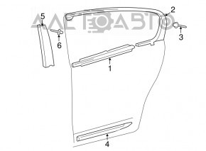 Накладка двери нижняя задняя левая Lexus GS300 GS350 GS430 06-11