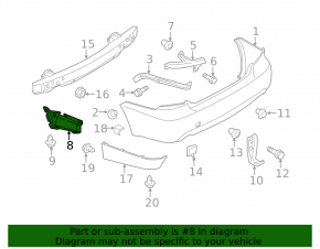 Защита заднего бампера правая Subaru Impreza WRX GH 08-11 5d