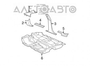 Накладка порога задняя правая Chrysler 200 11-14 черн