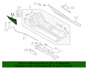 Накладка центральной консоли передняя правая Audi A6 C8 19-21 черная