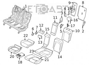 Задний ряд сидений 2 ряд BMW X1 F48 16-22 цельный, кожа беж Oyster