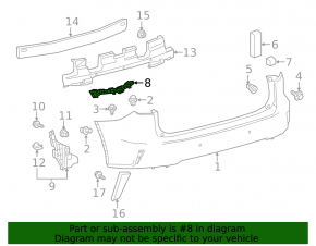 Крепление заднего бампера левое Lexus RX350L RX450hL 18-22 long