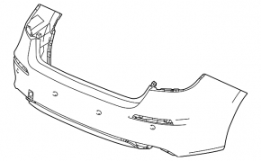Бампер задний голый Honda Civic XI FE/FL 22-26 под парктроники 5d