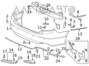 Заглушка глушника права Honda Accord 18-22 EXL, touring з хромом, подряпини, кріплення тріснуте