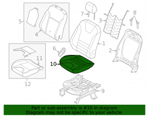 Пассажирское сидение Ford Escape MK3 13-15 без airbag, ткань беж