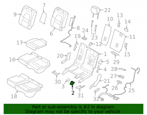 Накладка Isofix заднего ряда Porsche Cayenne 19-26 черная