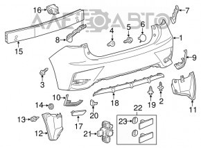 Підкрильник заднього бампера лівий Lexus CT200h 11-17