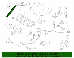 Амортизатор капота правый Kia Sorento 21-26 HEV, PHEV