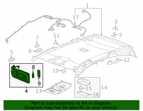 Козырек левый Chevrolet Volt 11-15 светло-серый