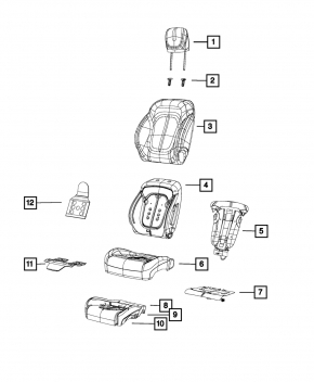 Водійське сидіння Chrysler 200 15-17 без airbag, тканина чорна