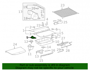 Крышка бокса багажника правая Toyota Prius 20 04-09