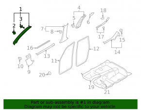 Накладка передней стойки правая Subaru Forester 08-13 SH серая