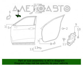 Уплотнитель кожуха передней левой двери передний Toyota Highlander 20-26