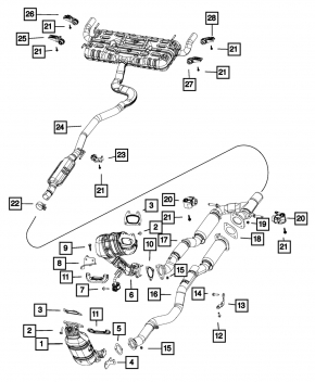 Катализатор задний Jeep Cherokee KL 14-16 3.2