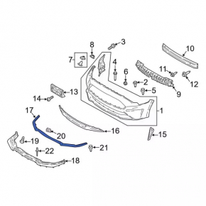 Губа переднего бампера Ford Mustang mk6 18-23 рест царапины