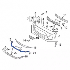 Губа переднего бампера Ford Mustang mk6 18-23 рест царапины
