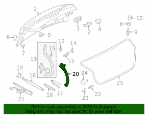 Накладка петли крышки багажника правая Audi A6 C7 12-18