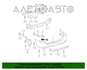 Крепление заднего бампера левое верхнее Lexus RX350 RX450h 10-15