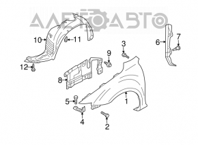Крыло переднее правое Mazda6 03-08 SPORT, белый