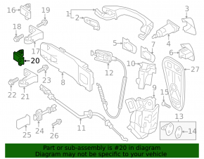 Петля двери нижняя передняя правая Audi A4 B9 17-25 2 части