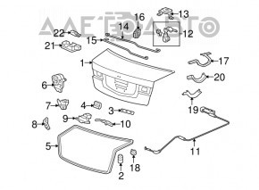 Отбойник крышки багажника левый Honda Accord 23-