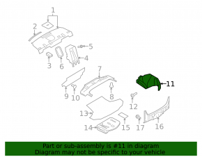Обшивка арки правая Infiniti G25 G35 G37 4d 06-15 черн