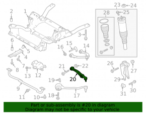 Рычаг нижний передний левый задний Land Rover Range Rover 13-18 Long