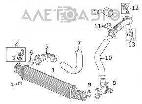 Подушка радиатора верхняя правая Honda Civic XI FE/FL 22-26 1.5T метал + резина