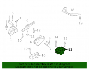 Подушка двигателя левая VW Passat b7 12-15 USA 3.6