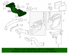 Патрубок турбіни Mercedes W166 ML 12-16 3.0d з витратомірами ДМРВ