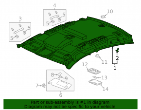 Обшивка потолка Honda Accord 18-22 черн без люка