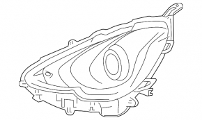 Фара передня права Toyota Prius C 15-17 LED