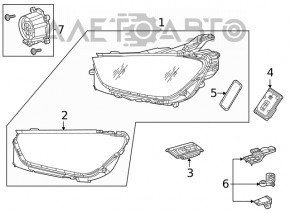 Фара передняя левая в сборе Mercedes W167 GLE 350 450 20-23 Multibeam LED с уплотнителем