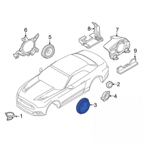 Динамик дверной передний правый Ford Mustang mk6 15-23 Shaker Pro 25W