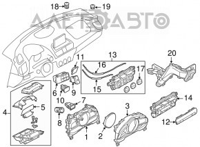 Дисплей щитока приборов верхний Mazda 3 14-16 BM