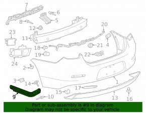 Крепление заднего бампера правое Chevrolet Malibu 13-15