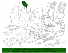 Подголовник передний левый Lexus RX350 RX450h 20-22 кожа черная