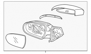 Дзеркало бічне в зборі Hyundai Elantra AD 17-20 BSM, підігрів
