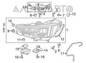 Комплект крепление фары верхнее левое Audi B9 17-19
