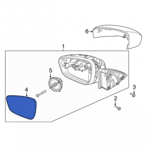 Зеркальный элемент правый Ford Escape MK4 20-26 подогрев, BSM