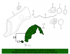 Подкрылок задний правый Mini Cooper F56 3d 14-24