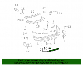 Губа заднего бампера Toyota FJ Cruiser 07-14 серая