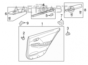 Обшивка двери карточка задняя левая Toyota Camry v50 12-14 usa черн