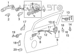 Ручка двери внешняя передняя правая Lexus RX350 RX450h 10-12 keyless